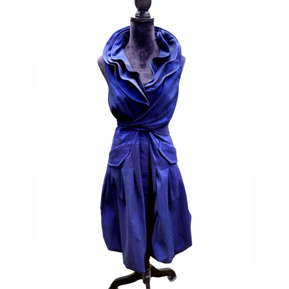 Samuel Dong Midnight Blue Bubble Swing Dress - Picture 2 of 7